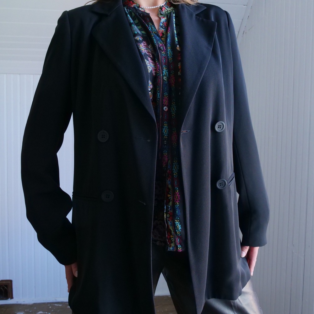 90s Maison Christine black double breasted‎ longline blazer - Picture 8 of 8